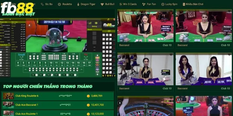 Khám phá một số game hot của Casino FB88