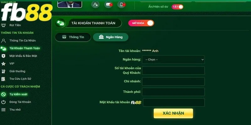 Khi mọi thông tin hoàn tất, game thủ hãy xác nhận nạp tiền FB88